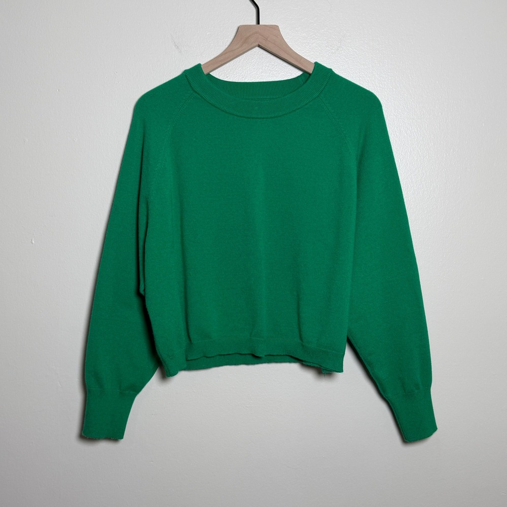 Industry Green Raglan Crew Neck Knit Sweater XL RN 93178 Emerald Pullover